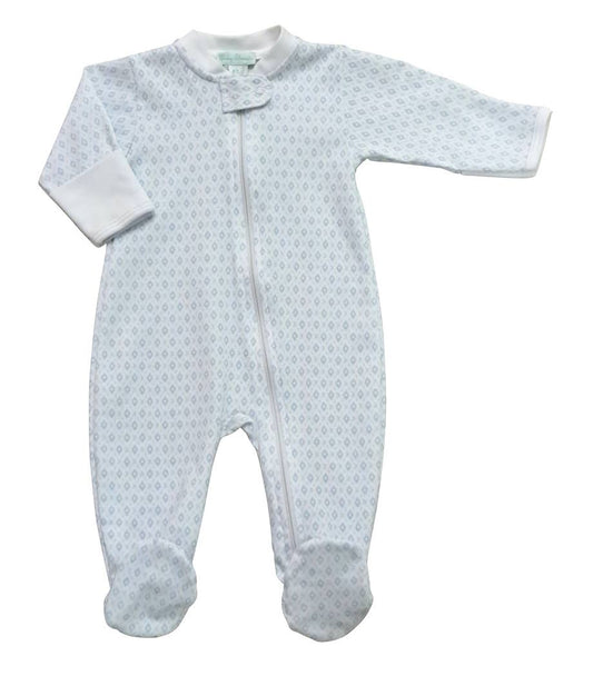 Blue Argyle with dot Baby Pima Cotton Footie