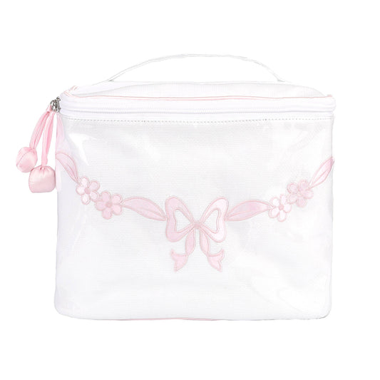FLORAL BOW TRAIN CASE: Pink