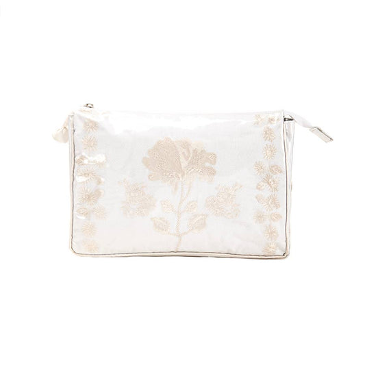 Peony Large Make- Up Bag: IVORY