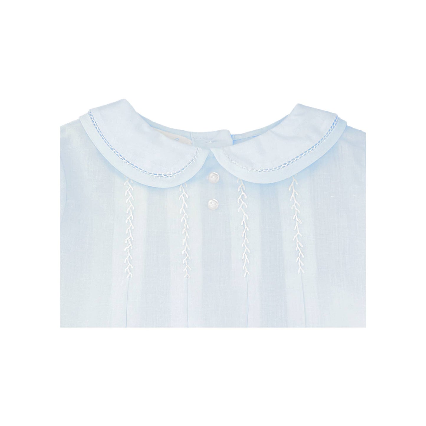 Romper with Hand Feather Stitching: Newborn
