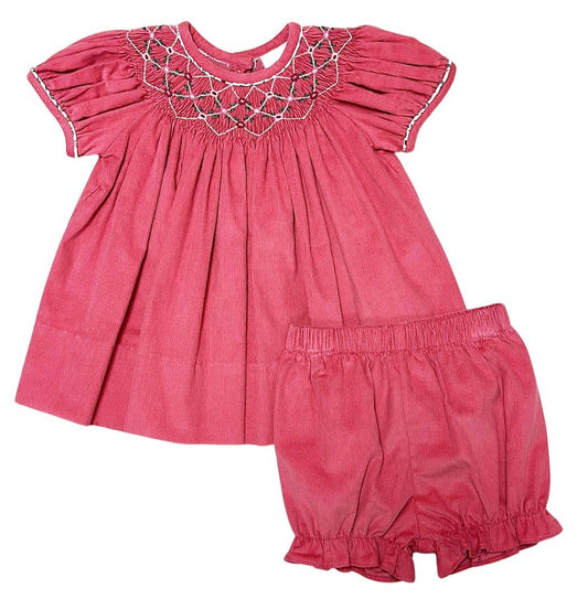 Isabella Hand Smocked Corduroy Bloomer Set