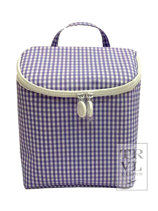 Take Away Lunch Bag - Insulated Gingham Lilac