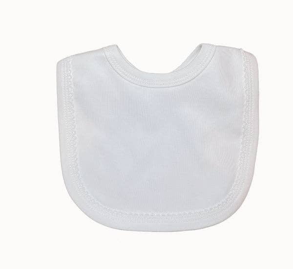 Bib - Picot Trim: Blue - Terry Cloth Backing