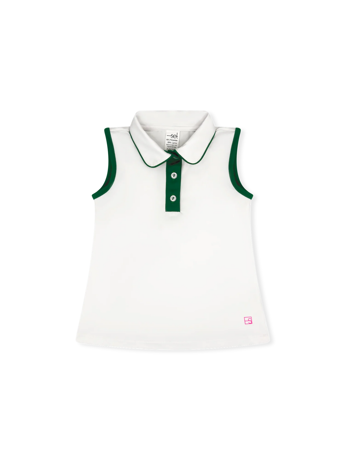 Gabby Tank - Pure Coconut w Augusta Green