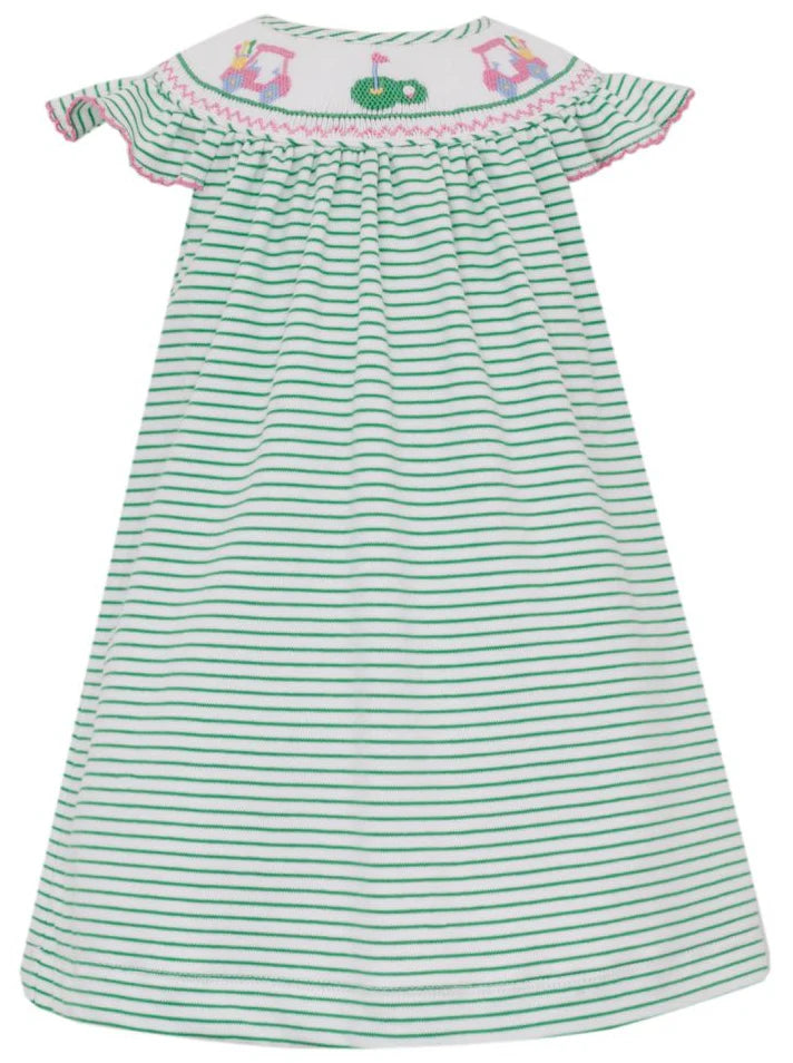 Golf Girl's - Green Knit Stripe Angel Wing Bishop w/ Insert