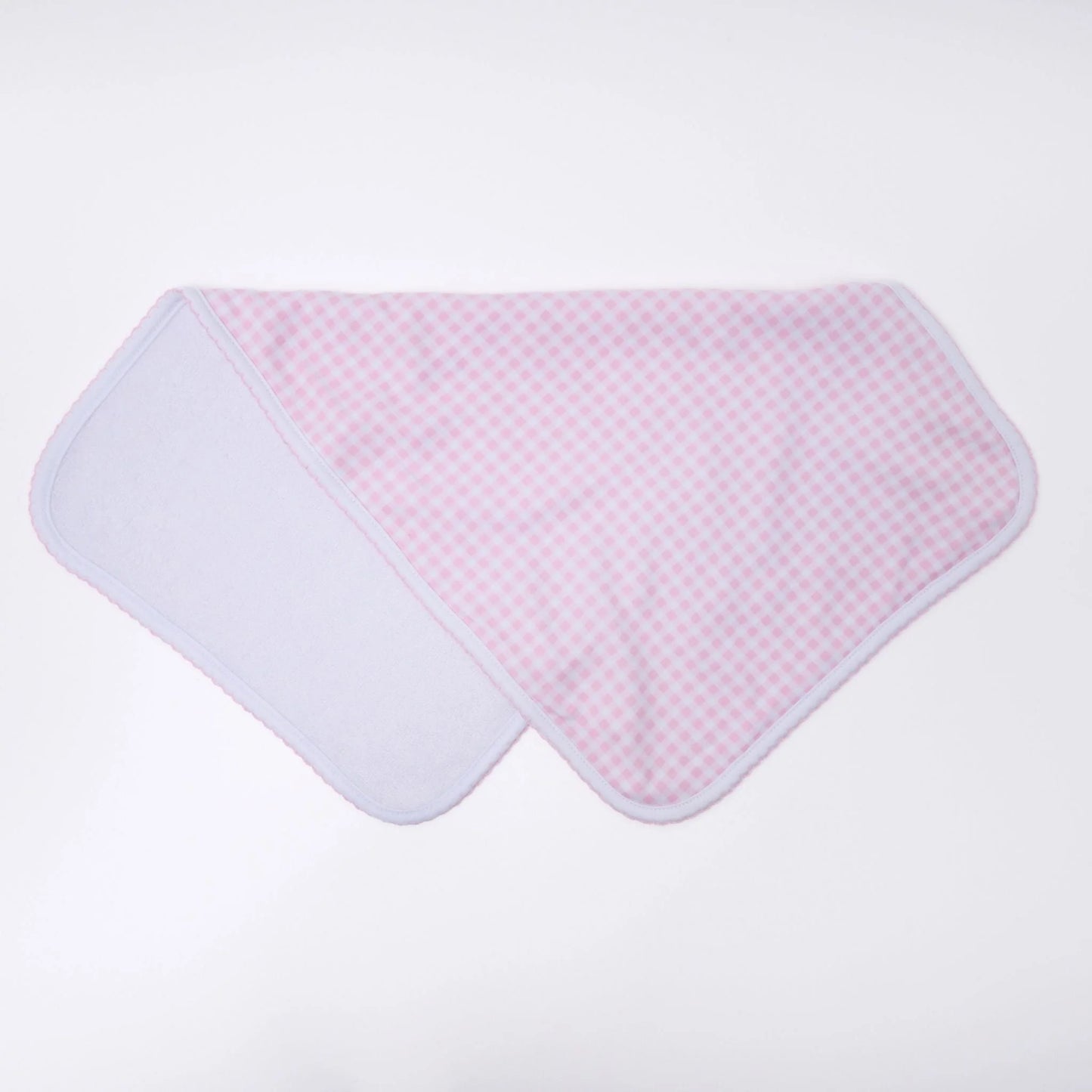 Mini checked burp cloth- pink