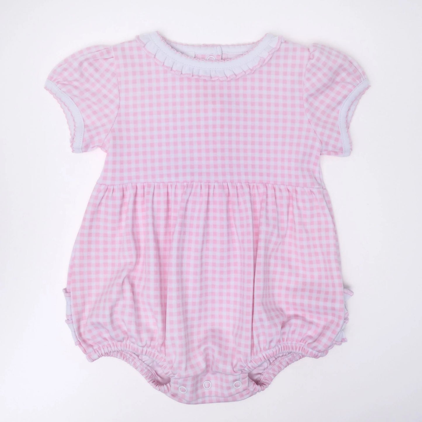 Mini Checks Short Sleeve Bubble-Pink