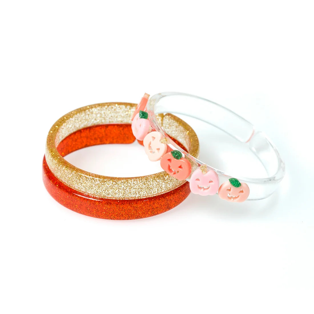 Pumpkin Glitter Orange Gold Bangles