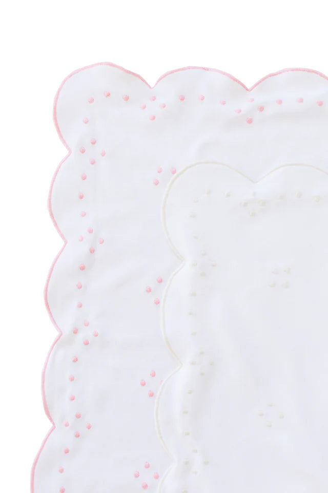 Scallop Dot Receiving Blanket