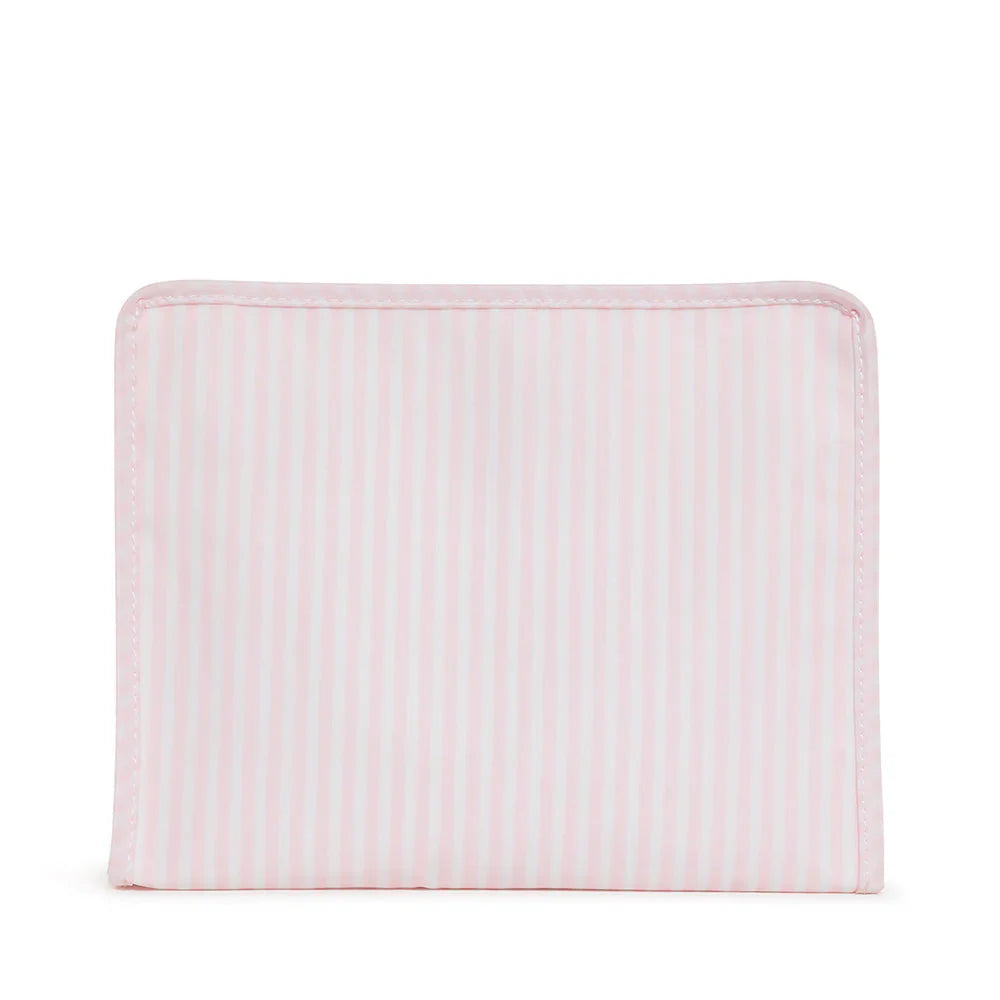 Roadie Large Zip Pouch-Pimlico Stripe Pink