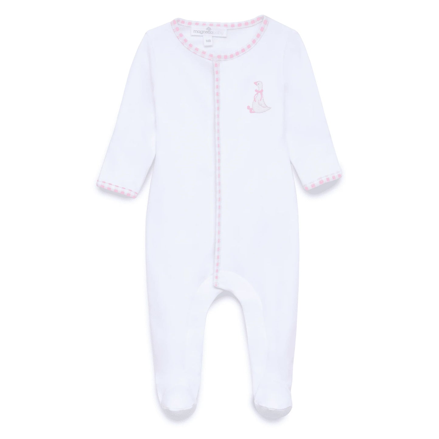 Silly Goose Smocked Footie - Pink