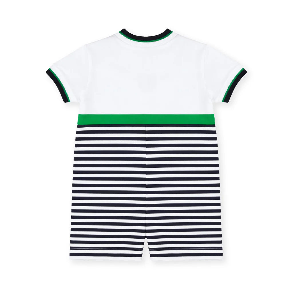 Stripe Knit Shortall with Tennis Rackets
