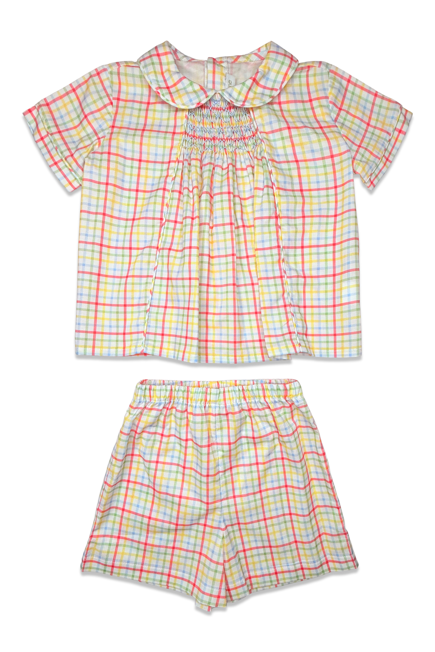 Smocked Graham Short Set - Harrow Hill Plaid