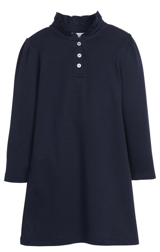 Long Sleeve Hastings Polo Dress - Navy