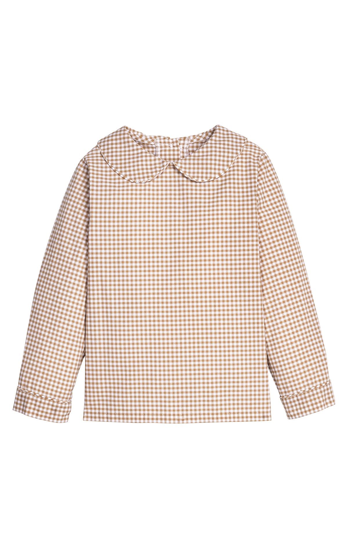 Peter Pan Shirt- Khaki Gingham