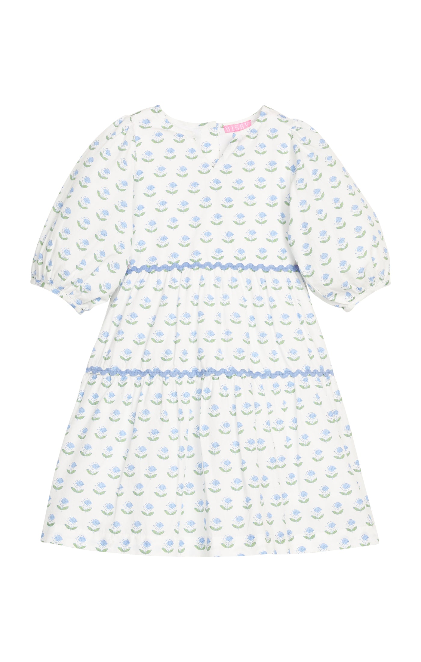 Madaket Dress - Blue Tulip Block Print