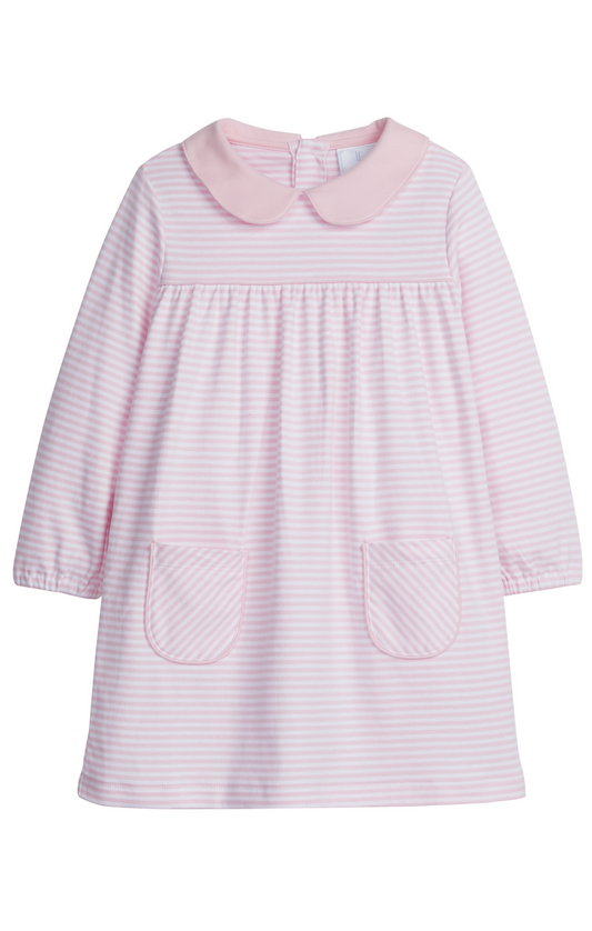 Evelyn Dress - Light Pink Stripe