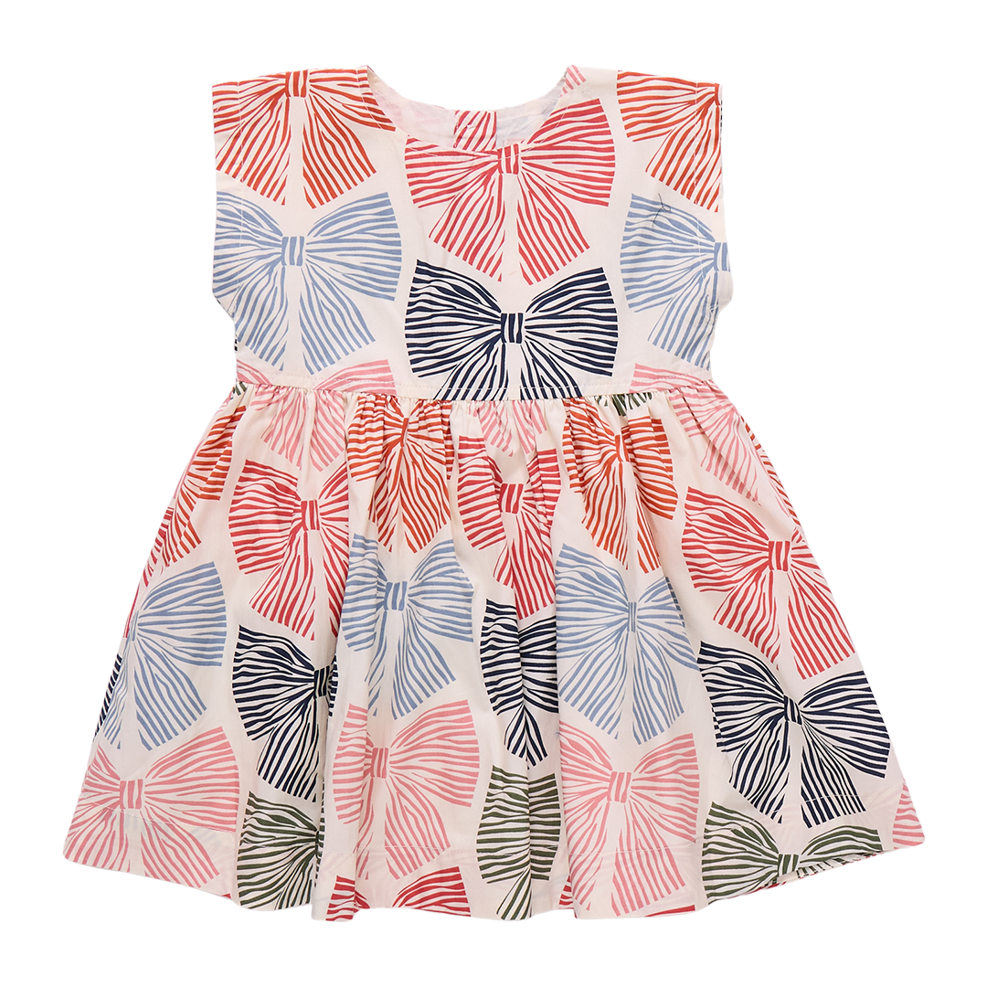 Adaline Dress - Multi Striped Bows