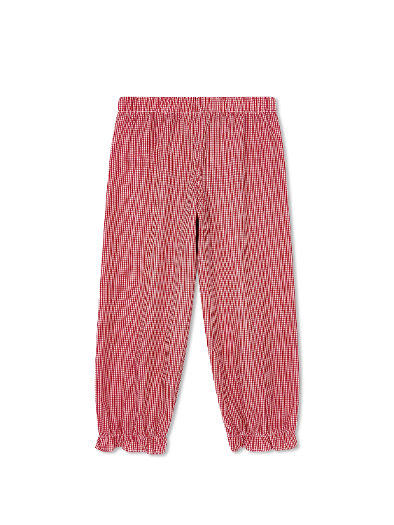 Gloria Gathered Pant - Red Minigingham