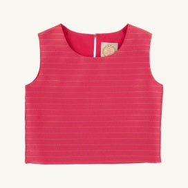 Grandccasion Tessa Top- Raleigh Red Metallic Stripe