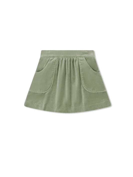 Isabella Skirt - Leyland Green Velvet