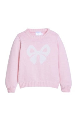 Intarsia Sweater- Light Pink Bow