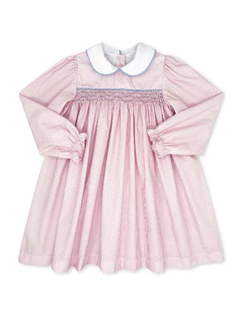 Michelle Smocked Dress - Pink Minigingham