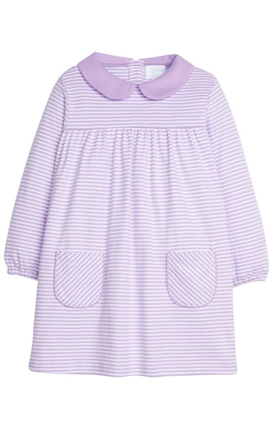Evelyn Dress - Lavender Stripe