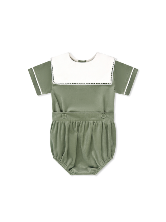 Christian Button On - Leyland Green Velvet