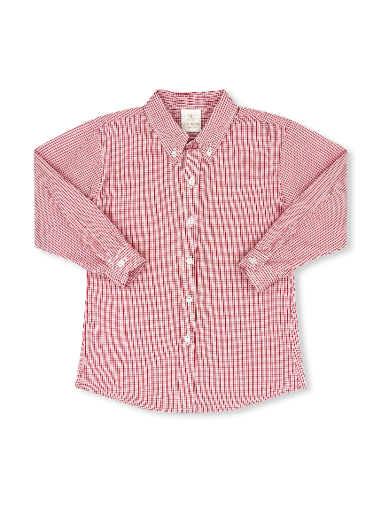 Brees Button Down in Redford Red Windowpane