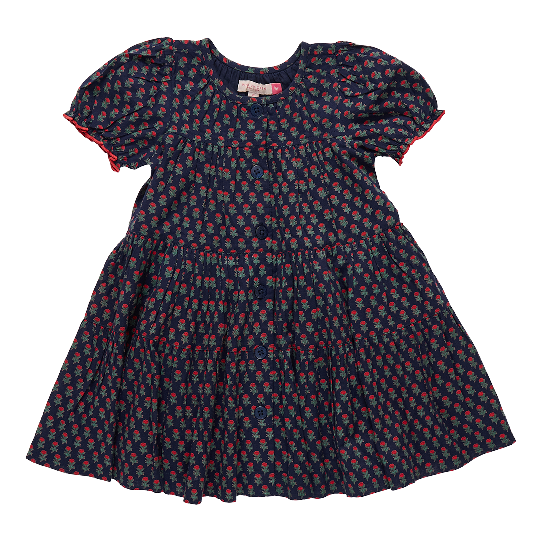 Elizabeth Dress - Navy Carnation
