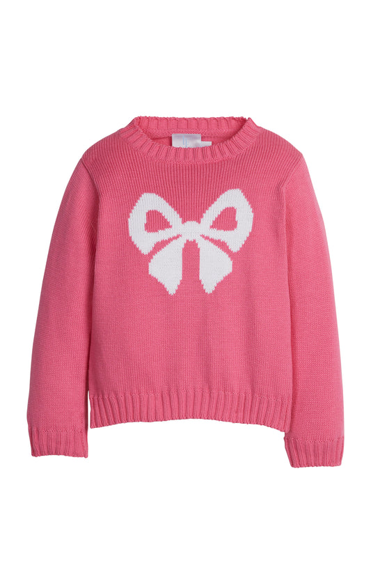 Intarsia Sweater - Hot Pink Bow