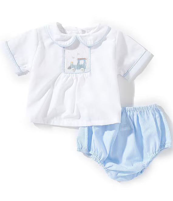 Train Button Diaper Set