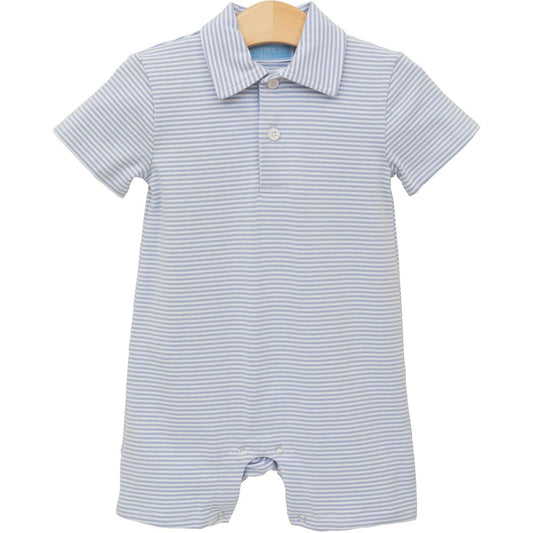 Henry Polo Romper - Dusty Blue Stripe