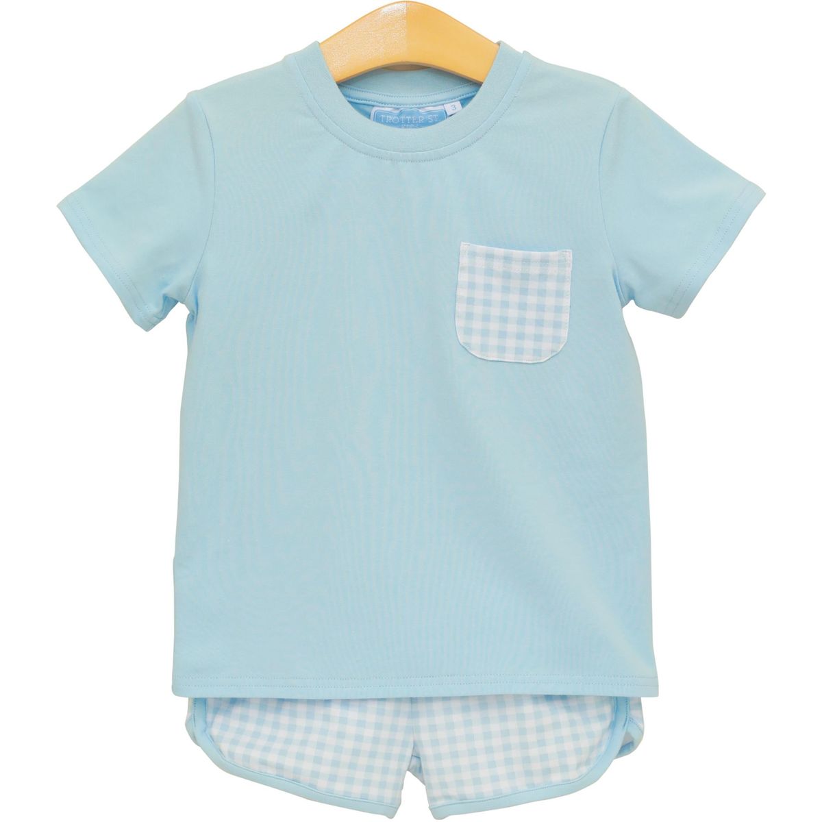 Madden Short Set - Light Blue Gingham