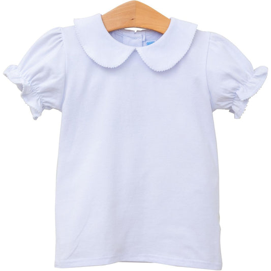 Girl Peter Pan Collar Top - White