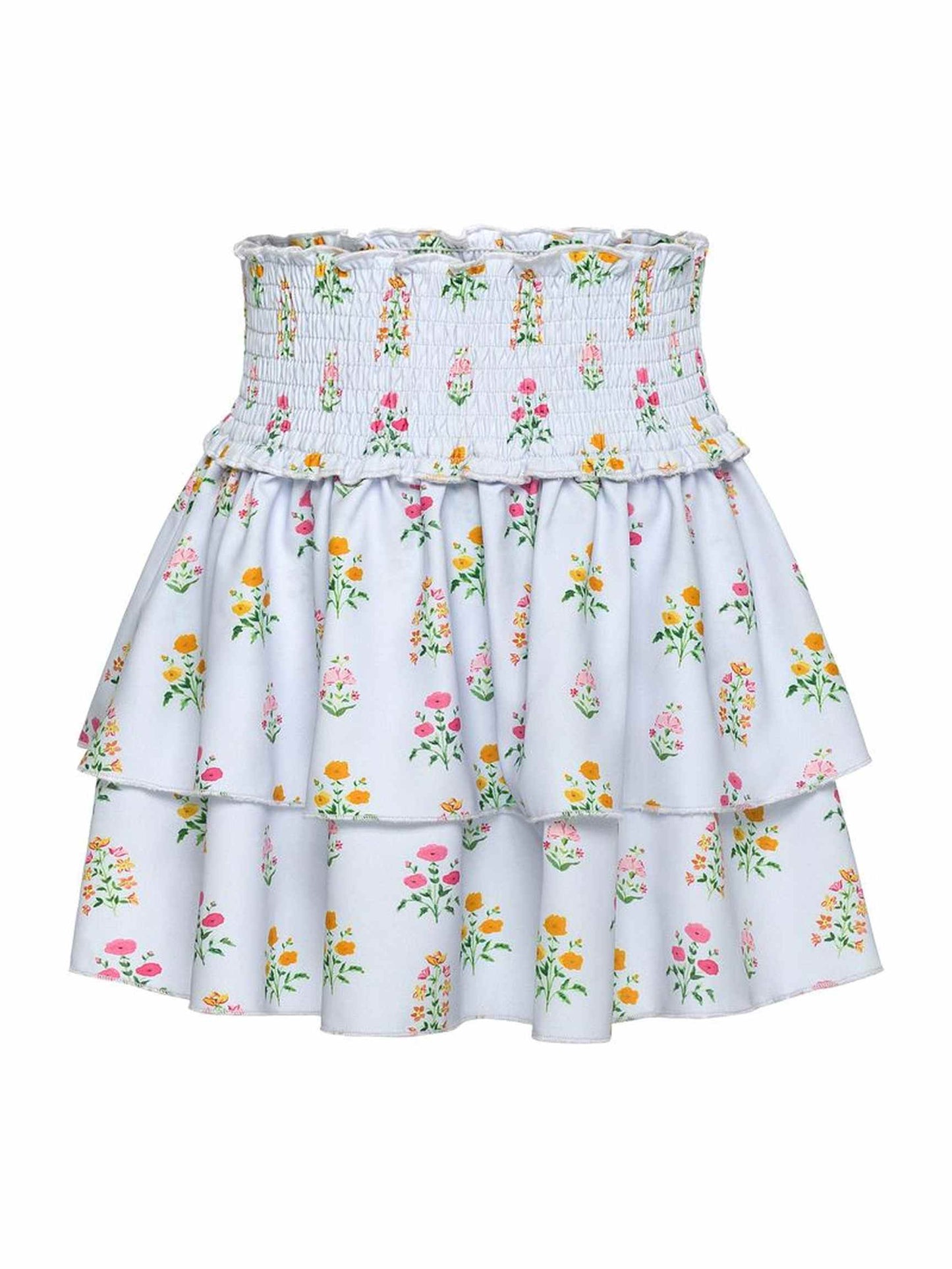Scottie Skirt, Blue Floral Block Print