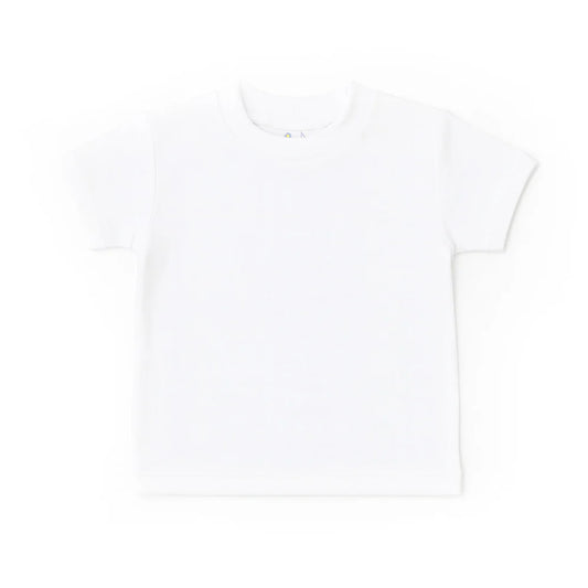 White Short Sleeve T-Shirt With Rib Trim