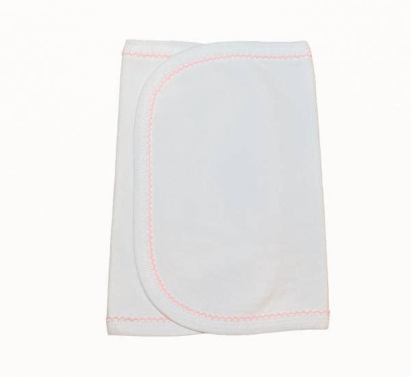 Burp Cloth - Picot Trim: Terry Cloth / (New White)White with White trim