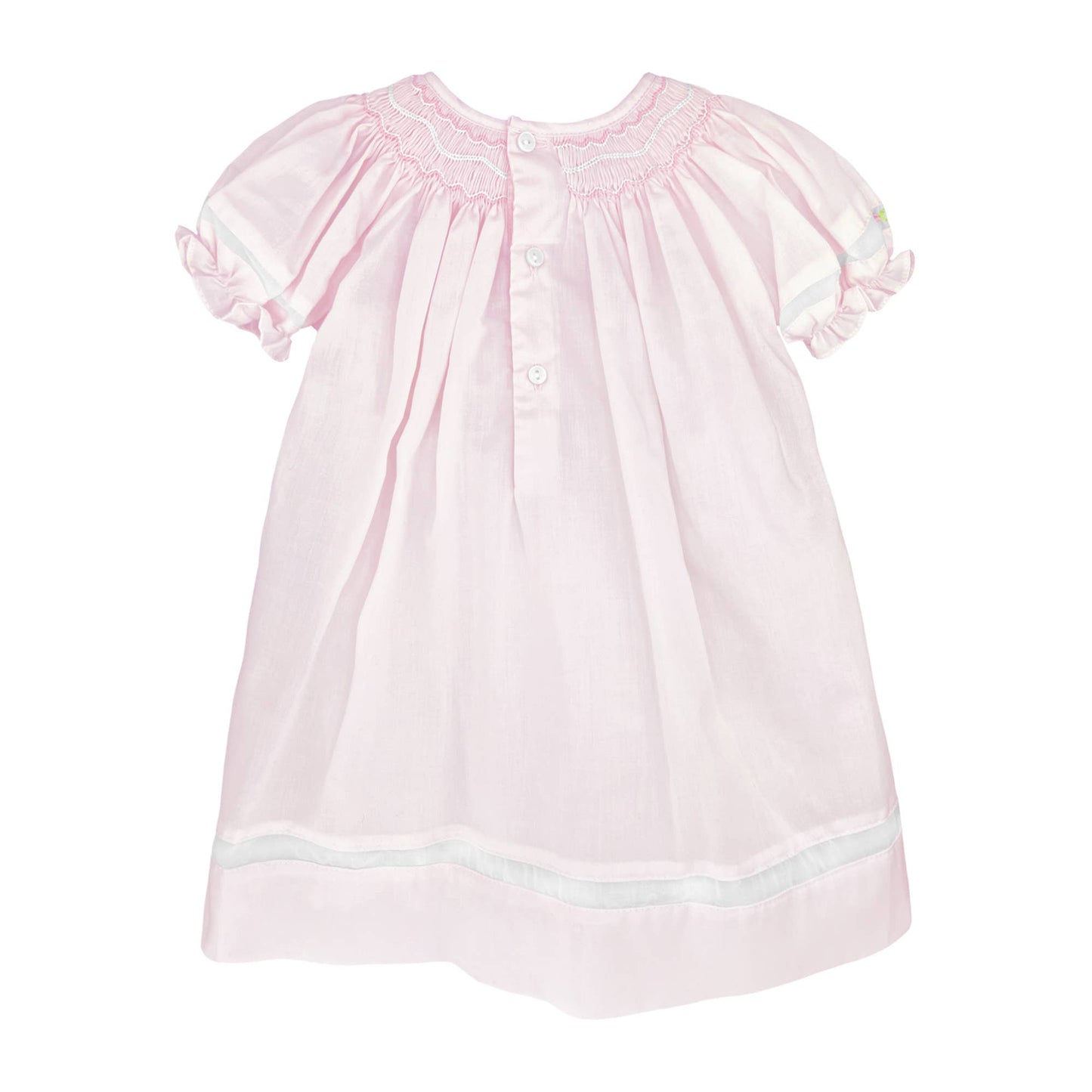Smocked Daygown with Voile Insert: Pink