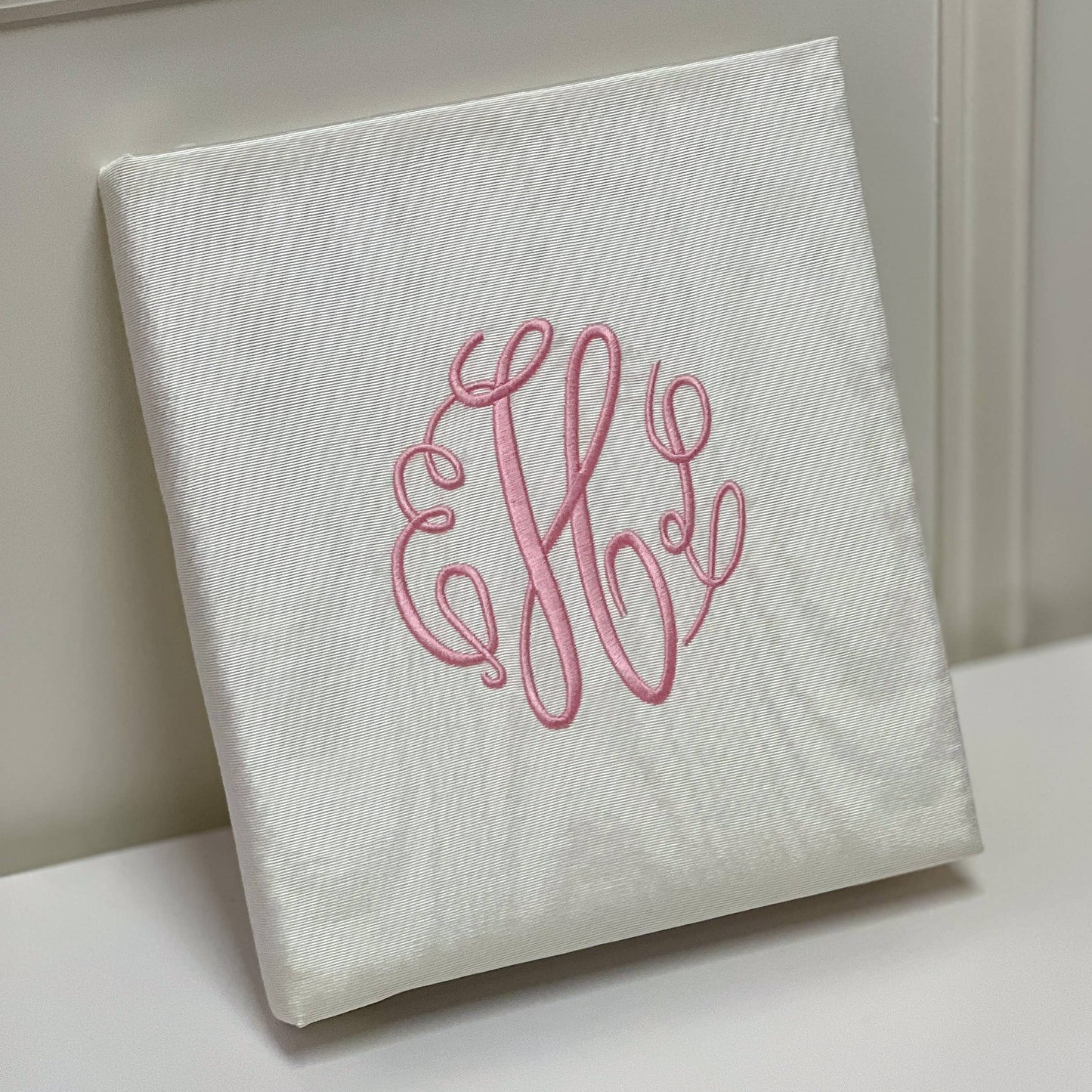 Baby Memory Book- Plain Moiré: Baby Pink