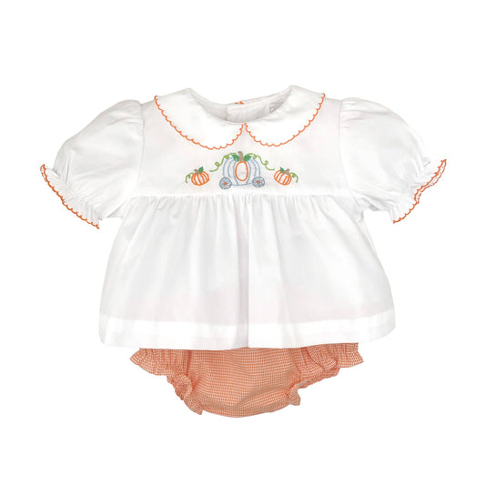 Princess Pumpkin Embroidered Diaper Set: 3 Months