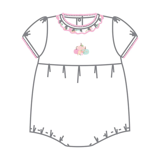 Pumpkin Blush Emb S/S Infant Bubble: Pink / 9M/LG