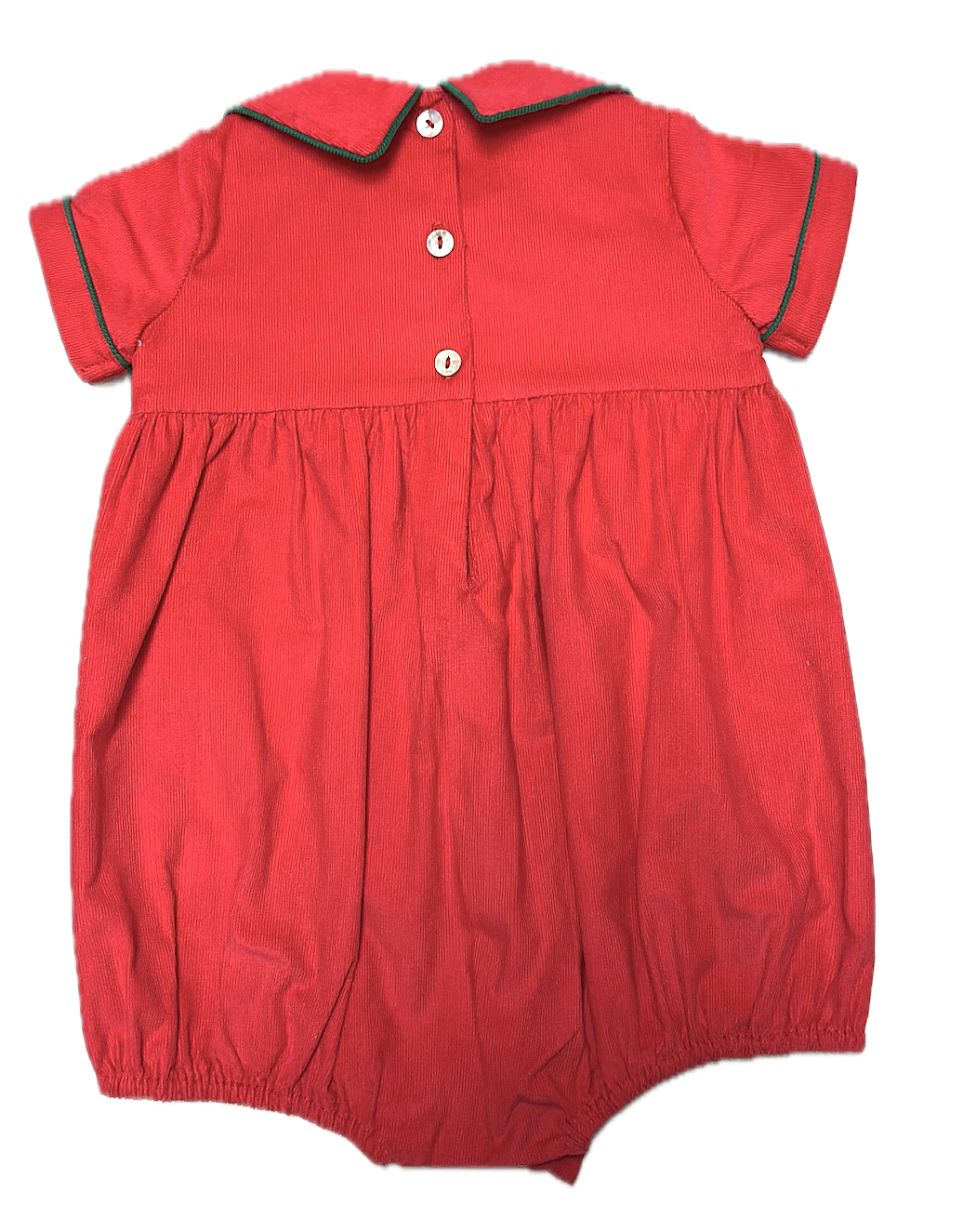 Red Corduroy Baby Boy Romper Christmas Classic: 3m