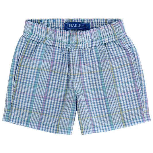 Pull On Short, River Plaid Seersucker