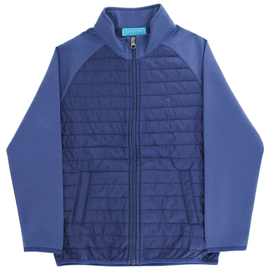 Quilted Bomber Jacket- Navy
