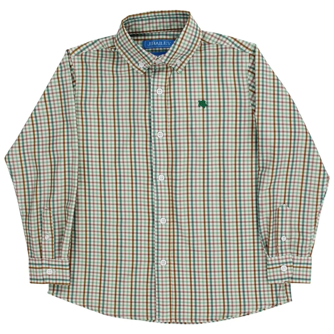 Performance Button Down Shirt, Acorn Plaid