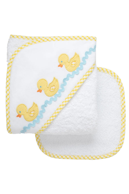 Duck Baby Hooded Towel & Washcloth Set