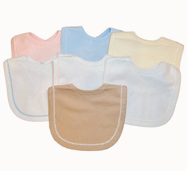 Bib - Picot Trim: Blue - Terry Cloth Backing