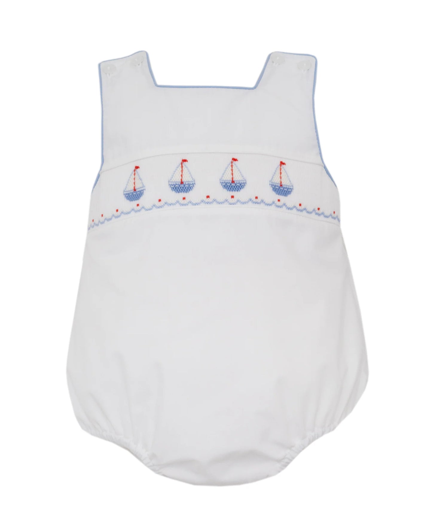 Sailboats Boy's White Poplin Bubble